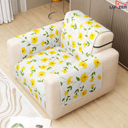 Lukzer Quilted Reversible Sofa Cover Mat with Arms | Polyester Blend 350 GSM Full Coverage & Back Belt for Stability | Washable Furniture Protector.