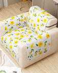 Lukzer Quilted Reversible Sofa Cover Mat with Arms | Polyester Blend 350 GSM Full Coverage & Back Belt for Stability | Washable Furniture Protector.