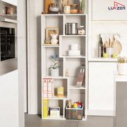 Lukzer 8 Shelves Modern Engineered Wood Book Shelf with Storage Display Rack (MR-004/White)