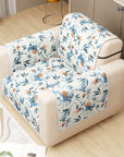 Lukzer Quilted Reversible Sofa Cover Mat with Arms | Polyester Blend 350 GSM Full Coverage & Back Belt for Stability | Washable Furniture Protector.
