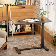 Lukzer Modern Adjustable Overbed Study Table with Wheels (MST-002/Black & Black)
