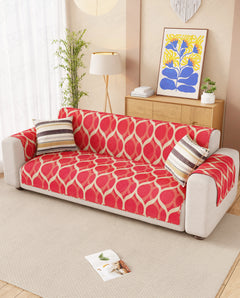 Lukzer Quilted Reversible Dessert Jewel Sofa Mat with WaveEdge Ultrasonic Cut (WITH BACK & HAND REST) - SC-202-01WB