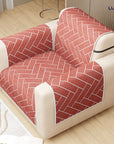 Lukzer Quilted Reversible Sofa Cover Mat with Arms | Polyester Blend 350 GSM Full Coverage & Back Belt for Stability | Washable Furniture Protector.