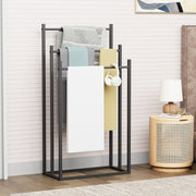 Lukzer Premium Metal Towel Rack – Sturdy & Stylish (Black/White, Model: MGS-007)