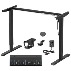 Lukzer Electric Height Adjustable Desk Frame with USB & Type-C Port on Control (EST-003/UC-F/Black)