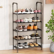 Lukzer 5-Tier Metal & Plastic Space-Saving Shoe Organizer Rack (MSR-005/Black)