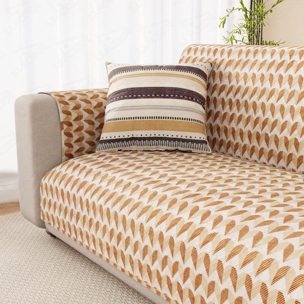 Lukzer Reversible Quilted Sofa Mat with Arms Rhythmic Arcs (SC-181-01/A)