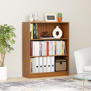 Lukzer Elegant 3-Layer Bookshelf & Organizer – White & Oak Brown (MR-014)