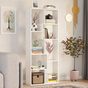 Lukzer 8 Shelves Modern Engineered Wood Book Shelf with Storage Display Rack (MR-004/White)