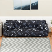 Polyester Sofa Cover (Black Stem Design)
