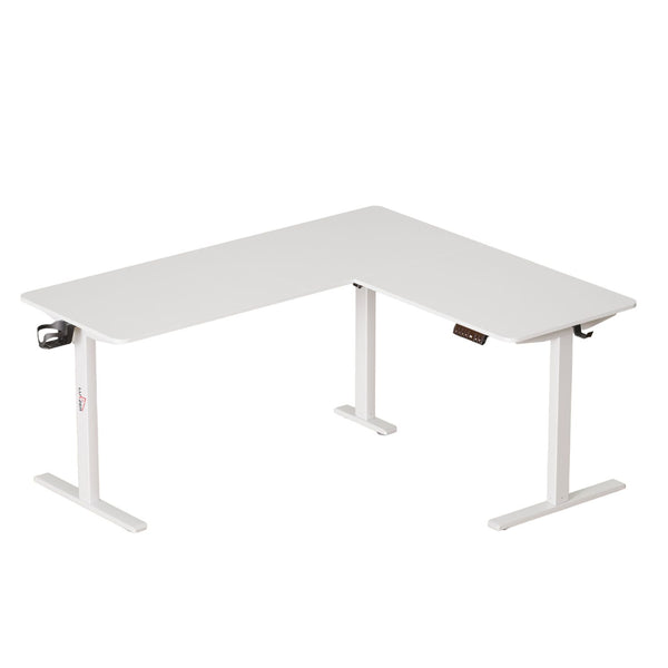 Lukzer Electric Height Adjustable Desk with USB & Type-C Study Table (EST-001/UC-White & White) 3-Years Warranty