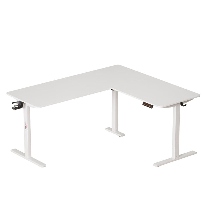 Lukzer Electric Height Adjustable Desk with USB & Type-C Study Table (EST-001/UC-White & White) 3-Years Warranty