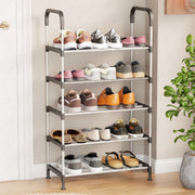Lukzer 5-Tier Metal & Plastic Space-Saving Shoe Organizer Rack (MSR-005/Silver)