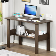 Lukzer Engineered Wood Modern Computer Desk with Bookshelf Study Table (ST-004/Wenge)