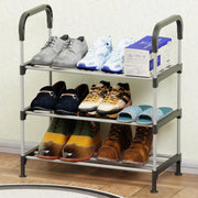 Lukzer Dual-Material Shoe Rack – Silver & Black, 3/4/5/6-Layer Storage Organizer