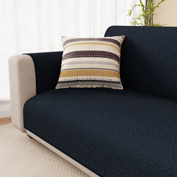 Lukzer Quilted Sofa Mat Stipple Navy Blue (SC-210-01)