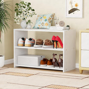 Lukzer 3-Tier Engineered Wood Shoe Storage Shelf (SR-004/White)