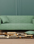 Jacquard Sofa Cover (Pastel Orange Starlight)