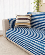 Lukzer Reversible Quilted Sofa Mat with Arms Optical Stripe (SC-184-01/A)