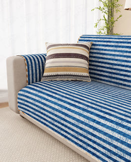 Lukzer Reversible Quilted Sofa Mat with Arms Optical Stripe (SC-184-01/A)
