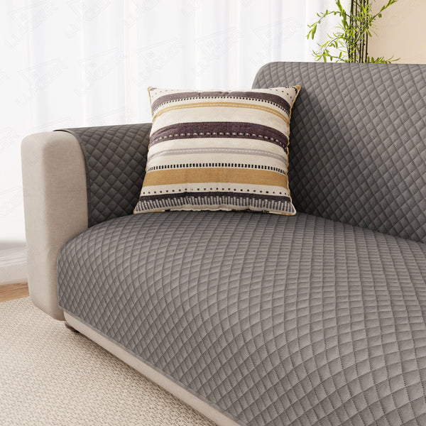 Lukzer Quilted Velvet Sofa Mat Silver Dust (SC-196-01)