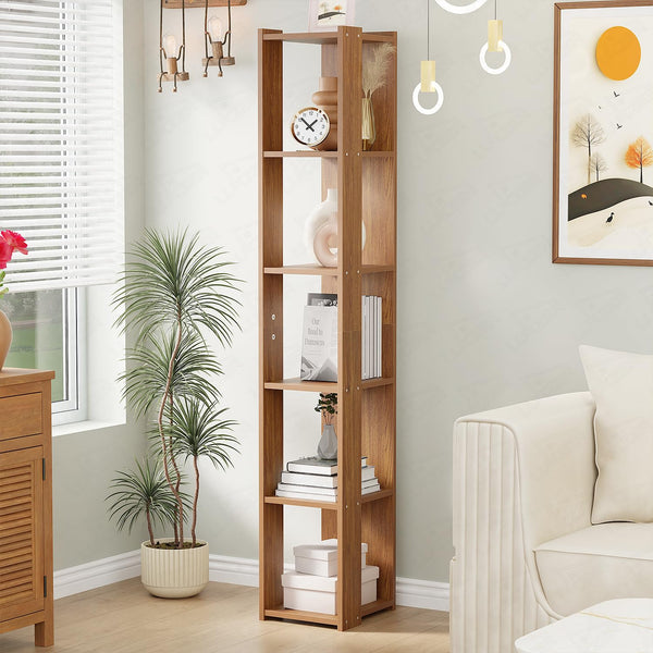 Lukzer Engineered Wood Multipurpose Bookshelf & Storage Organiser (MR-019/Oak Brown)