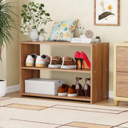 Lukzer 3-Tier Engineered Wood Shoe Storage Shelf (SR-004/Oak Brown)