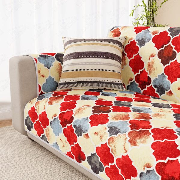 Lukzer Reversible Quilted Sofa Mat with Arms Dessert Jewel (SC-202-01)
