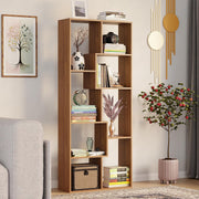 Lukzer 8 Shelves Modern Engineered Wood Book Shelf with Storage Display Rack (MR-004/Oak Brown)