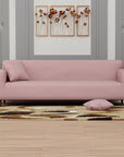 Jacquard Sofa Cover (Pastel Orange Diamond Pattern)