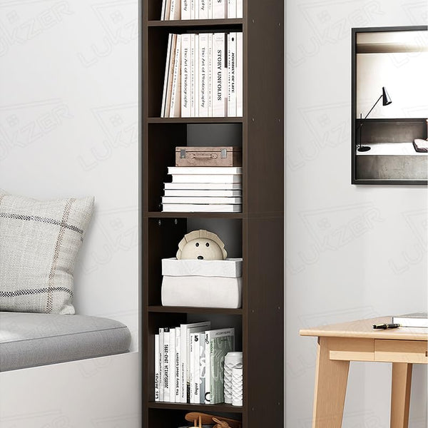 Lukzer 6 Layer Engineered Wood Bookshelf Multipurpose Rack (MR-005/Wenge)
