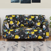 Polyester Sofa Cover (Black Stem Design)