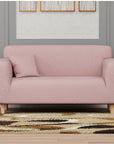 Jacquard Sofa Cover (Pastel Deep Maroon Diamond Pattern)