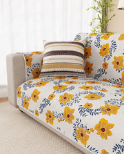 Lukzer Reversible Quilted Sofa Mat with Arms Brick Bloom (SC-201-01)