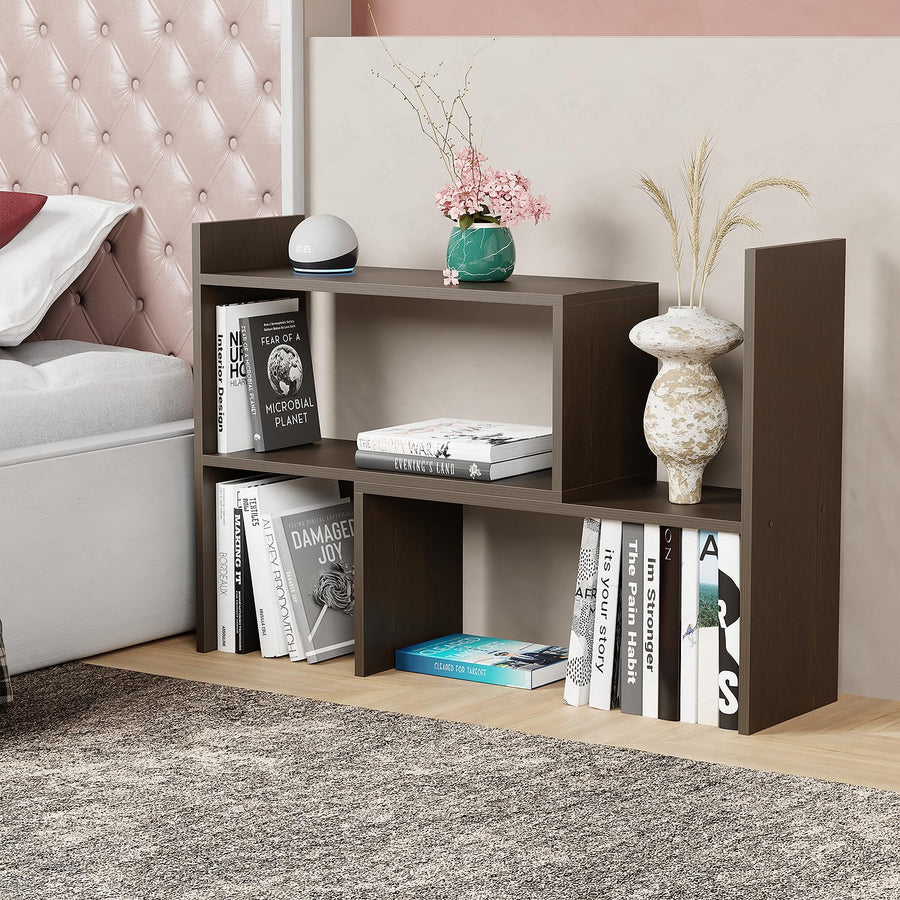 Lukzer Adjustable 5-Tier Bookshelf Multi-Functional Storage Rack Engineered Wood (MR-011/Wenge)