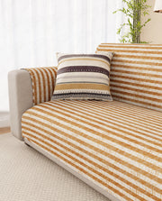 Lukzer Reversible Quilted Sofa Mat with Arms Optical Stripe (SC-184-01/A)