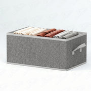Lukzer 3Pcs Grey Foldable Clothes Organiser Storage Box (Jute)