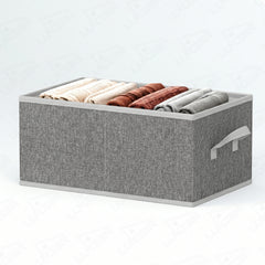 Lukzer 3Pcs Grey Foldable Clothes Organiser Storage Box (Jute)