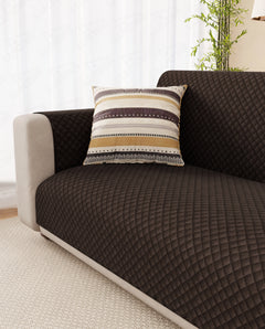 Lukzer Quilted Velvet Sofa Mat Dark Umber (SC-221-01)