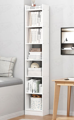 Lukzer 6 Layer Engineered Wood Bookshelf Multipurpose Rack (MR-005/White)