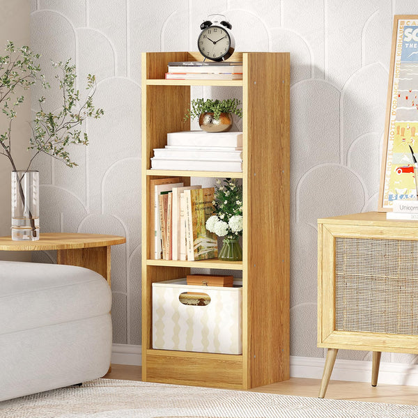 Lukzer 3 Layer Engineered Wood Multipurpose Rack Bookshelf Organizer Stand (MR-010/Light Oak)