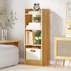 Lukzer 3 Layer Engineered Wood Multipurpose Rack Bookshelf Organizer Stand (MR-010/Light Oak)