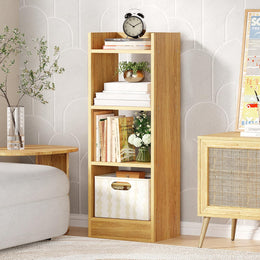 Lukzer 3 Layer Engineered Wood Multipurpose Rack Bookshelf Organizer Stand (MR-010/Light Oak)