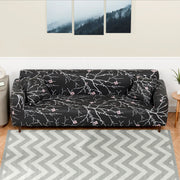 Polyester Sofa Cover (Black Stem Design)