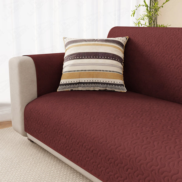 Lukzer Quilted Sofa Mat Stipple Maroon (SC-209-01)