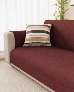 Lukzer Quilted Sofa Mat Stipple Maroon (SC-209-01)
