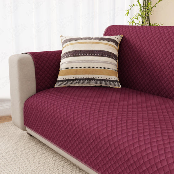 Lukzer Quilted Velvet Sofa Mat  Red Raspberry (SC-198-01)