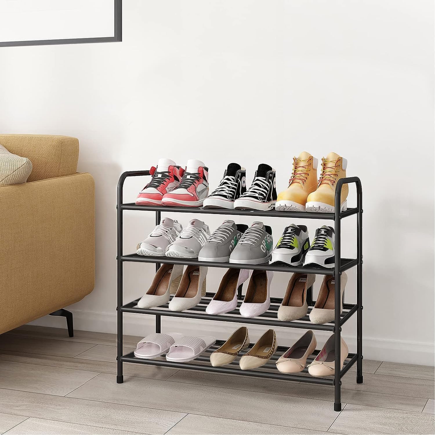 Lukzer Metal Shoe Rack & Open Display Shelf – Durable Storage Organizer