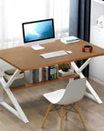 Modern Computer Desk with Built-in Bookshelf (MST-001)