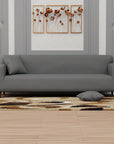 Jacquard Sofa Cover (Pastel Dark Grey Diamond Pattern)